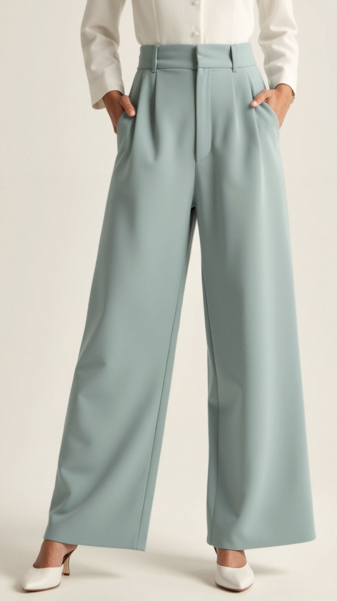 Tailored Wide-Leg Trousers with Refined Structure