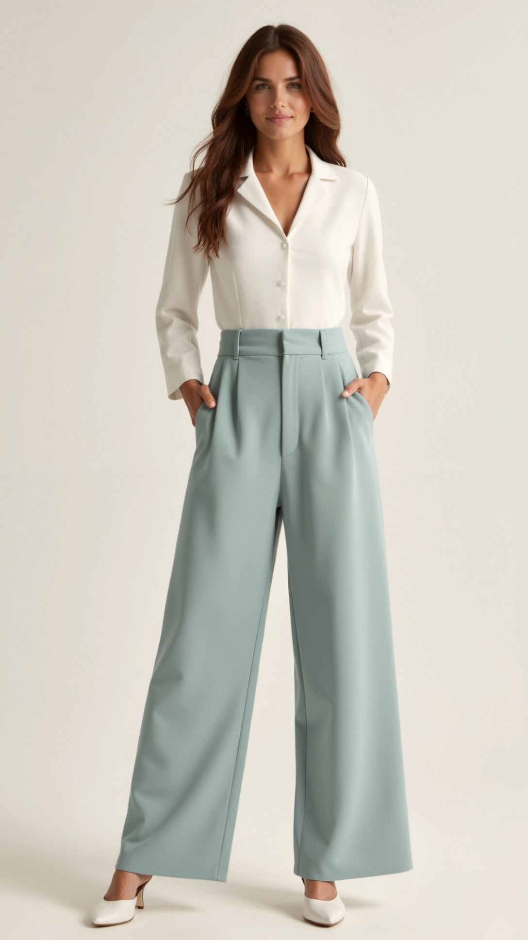 Tailored Wide-Leg Trousers with Refined Structure