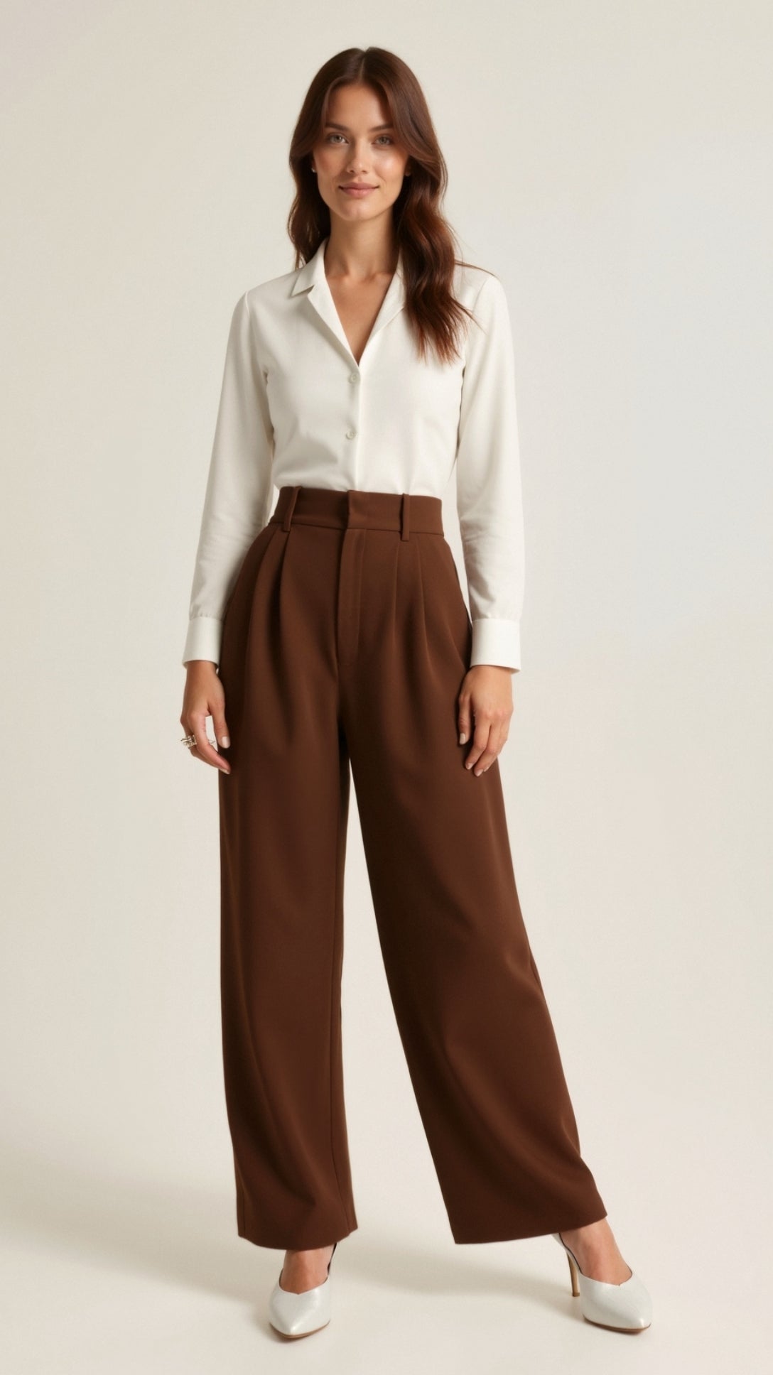 Tailored Wide-Leg Trousers with Refined Structure