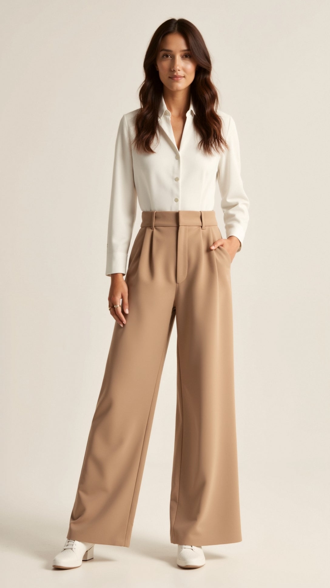 Tailored Wide-Leg Trousers with Refined Structure