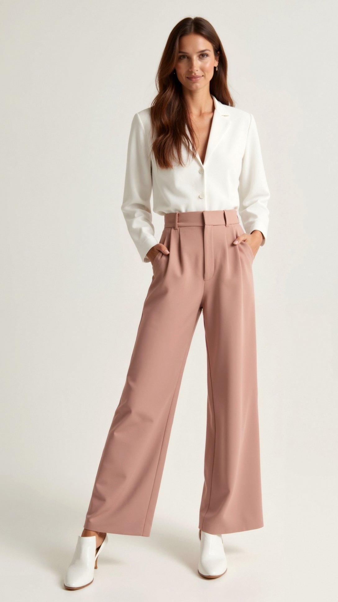 Tailored Wide-Leg Trousers with Refined Structure