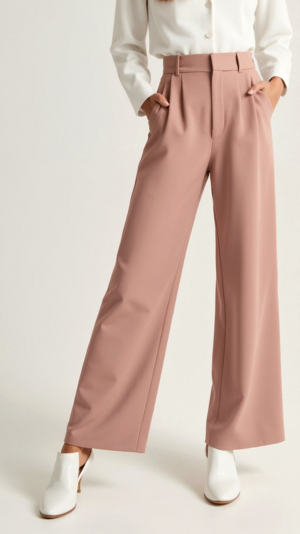 Tailored Wide-Leg Trousers with Refined Structure