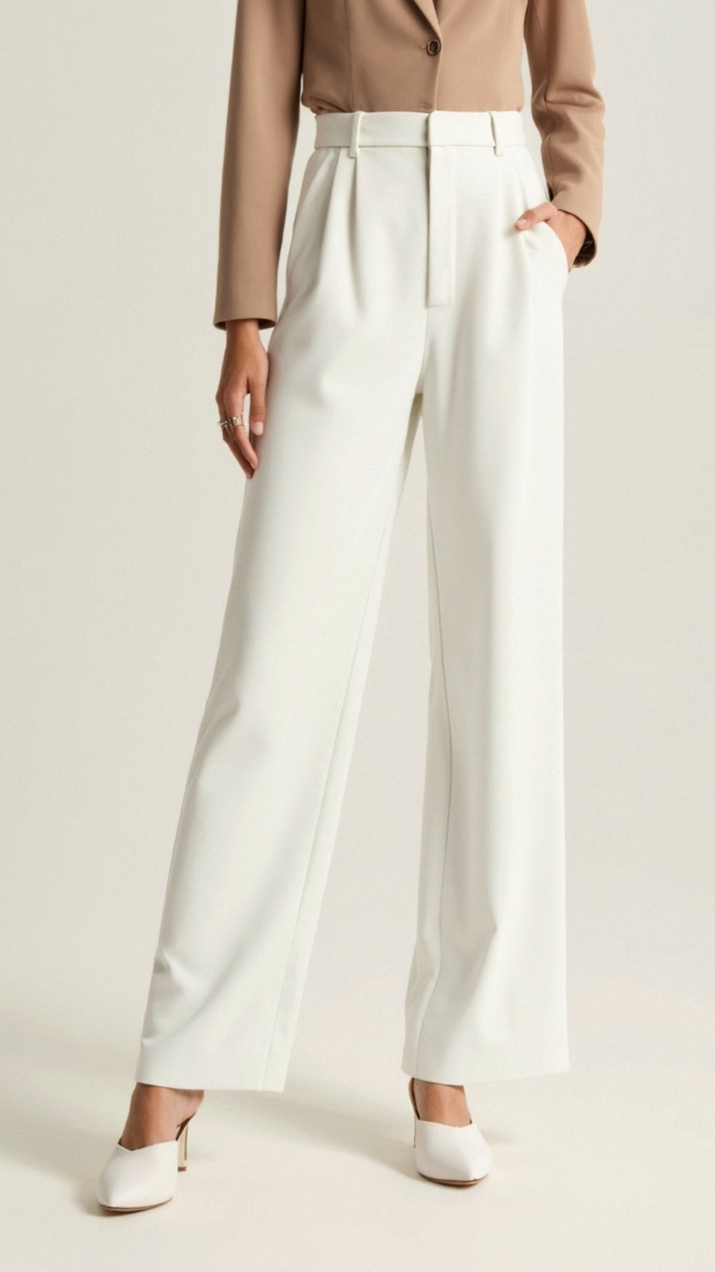 Tailored Wide-Leg Trousers with Refined Structure
