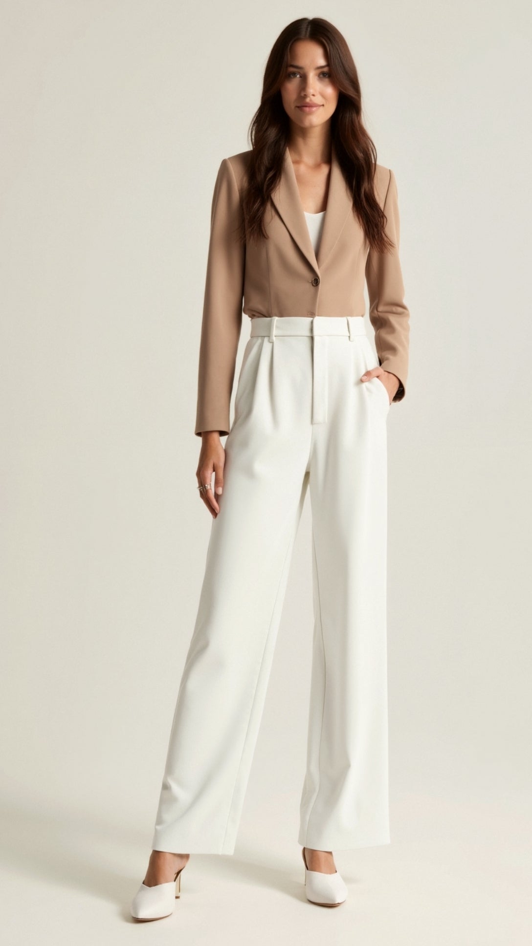 Tailored Wide-Leg Trousers with Refined Structure