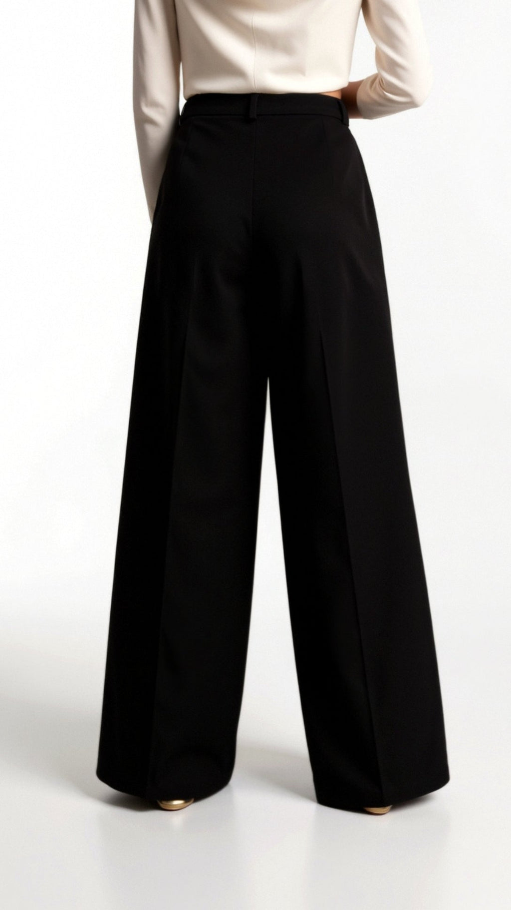 Tailored Wide-Leg Trousers with Refined Draping