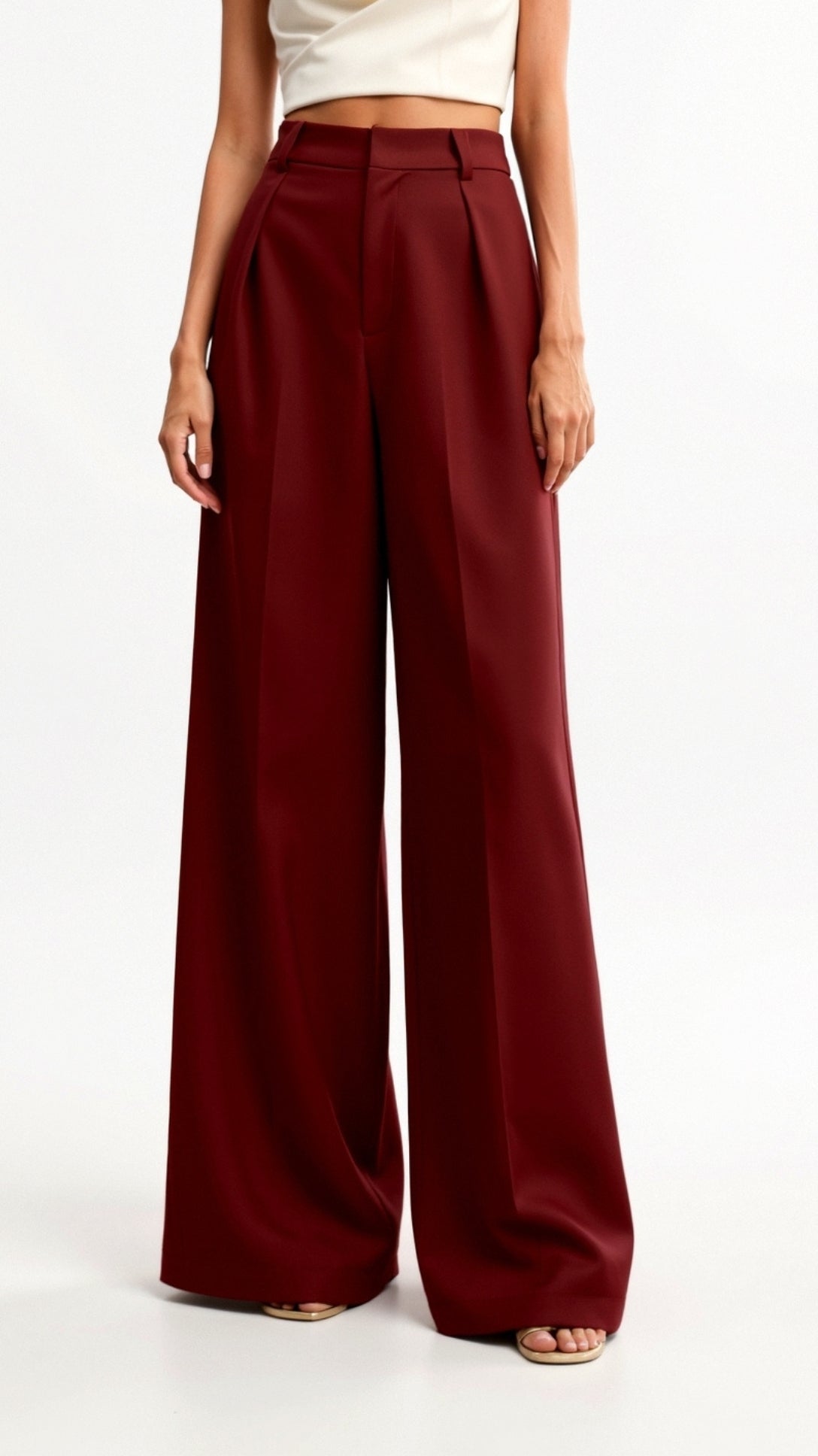 Tailored Wide-Leg Trousers with Refined Draping
