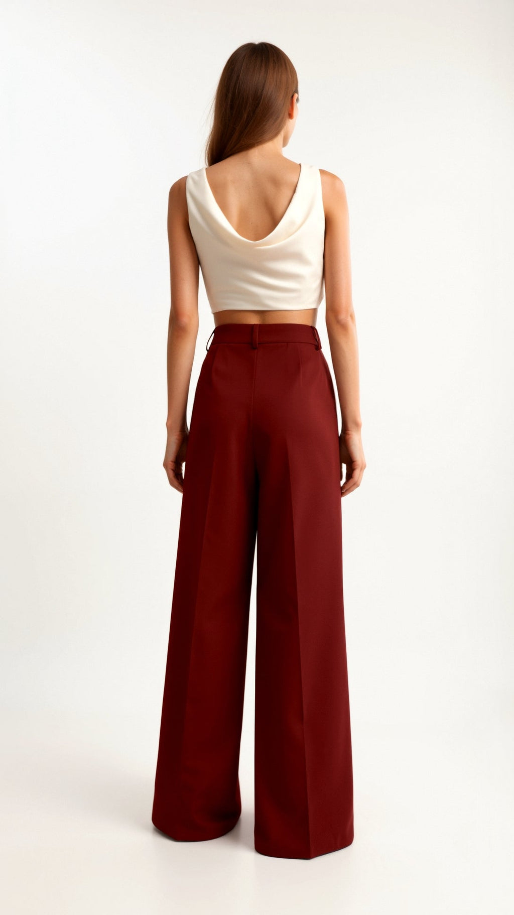 Tailored Wide-Leg Trousers with Refined Draping