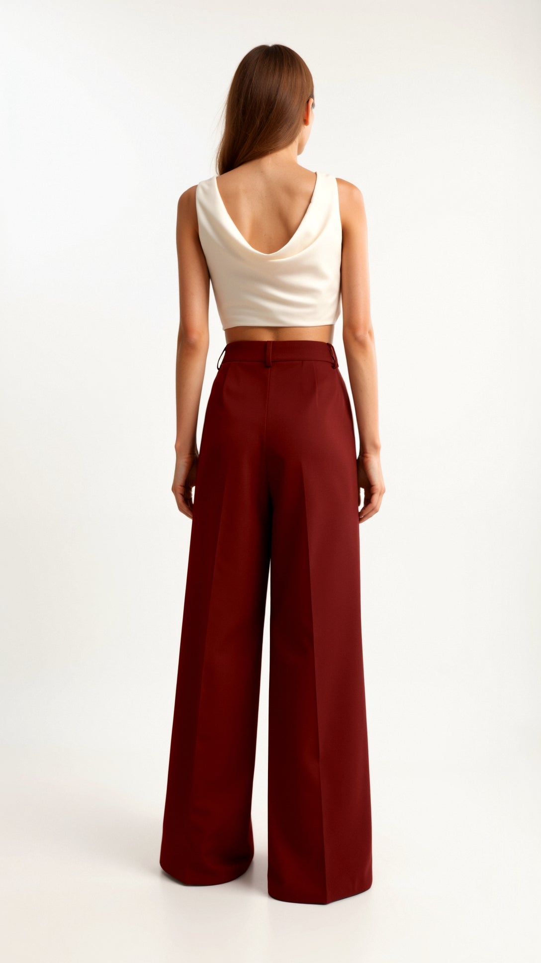 Tailored Wide-Leg Trousers with Refined Draping