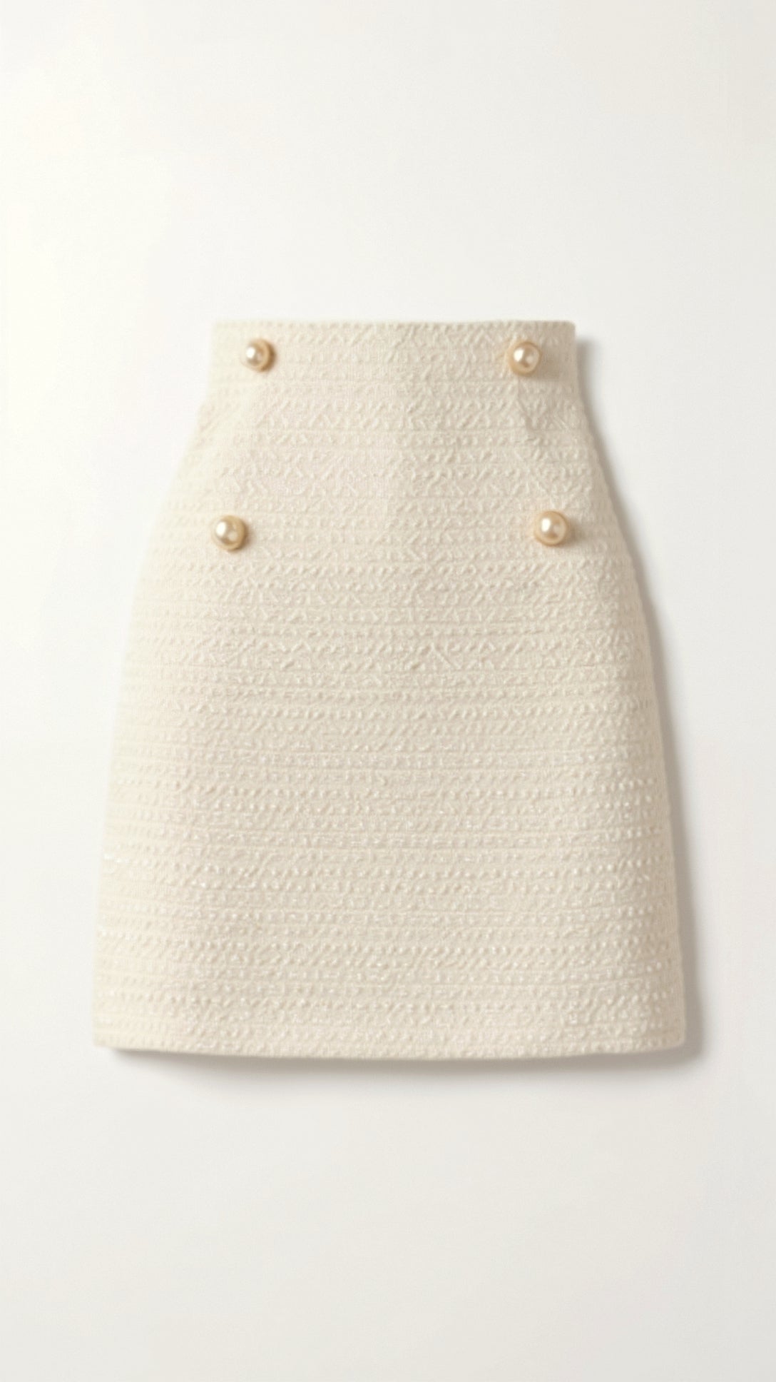 Tailored Textured Mini Skirt with Refined Button Detailing