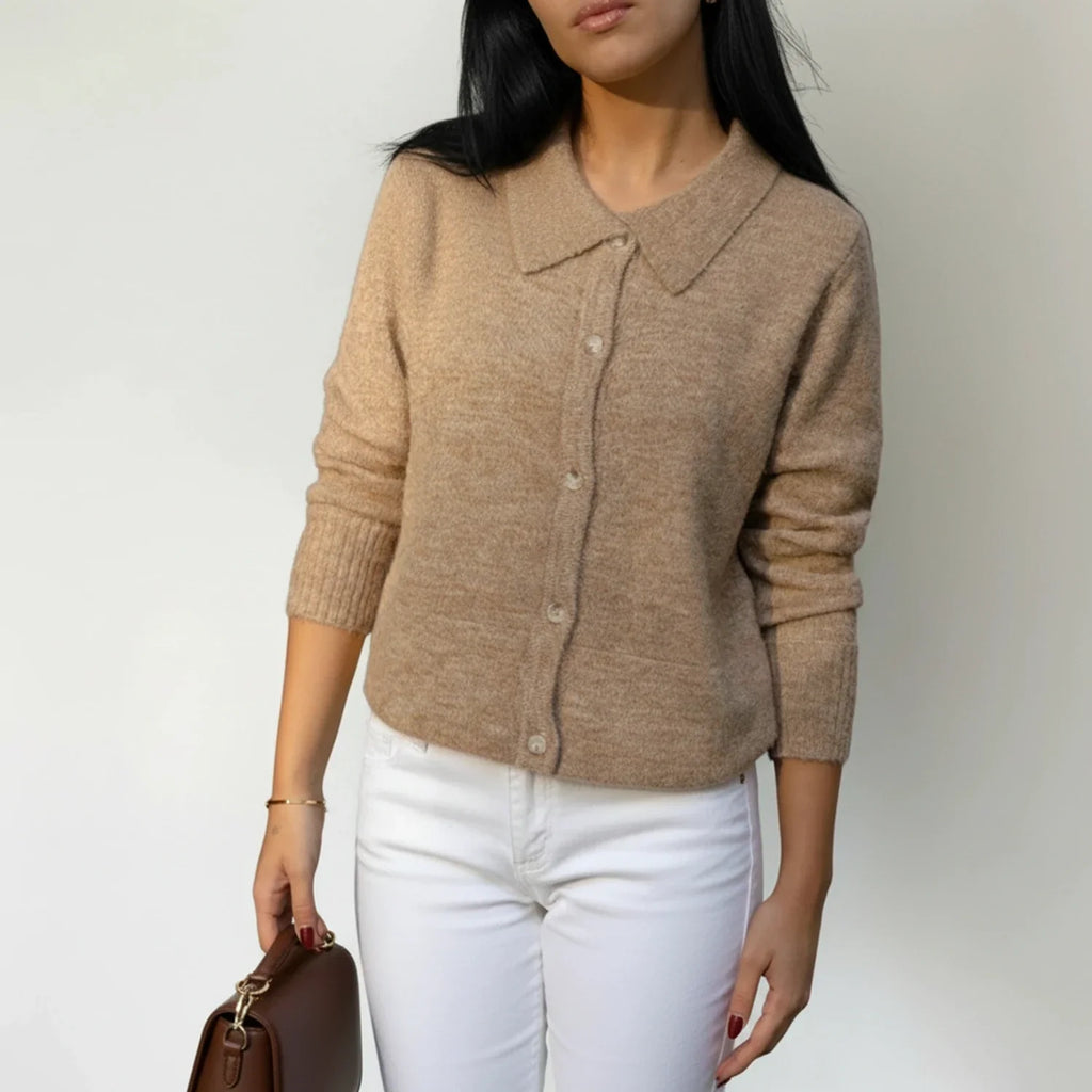Refined Collared Knit Cardigan