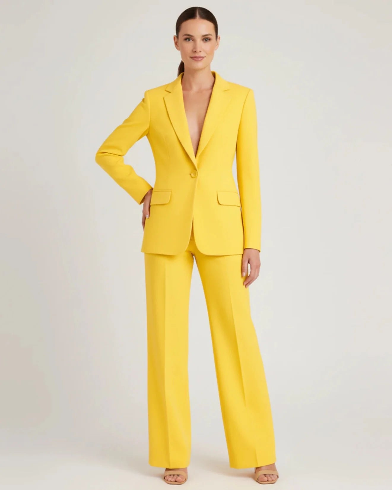 Tailored Wide-Leg Suit Set