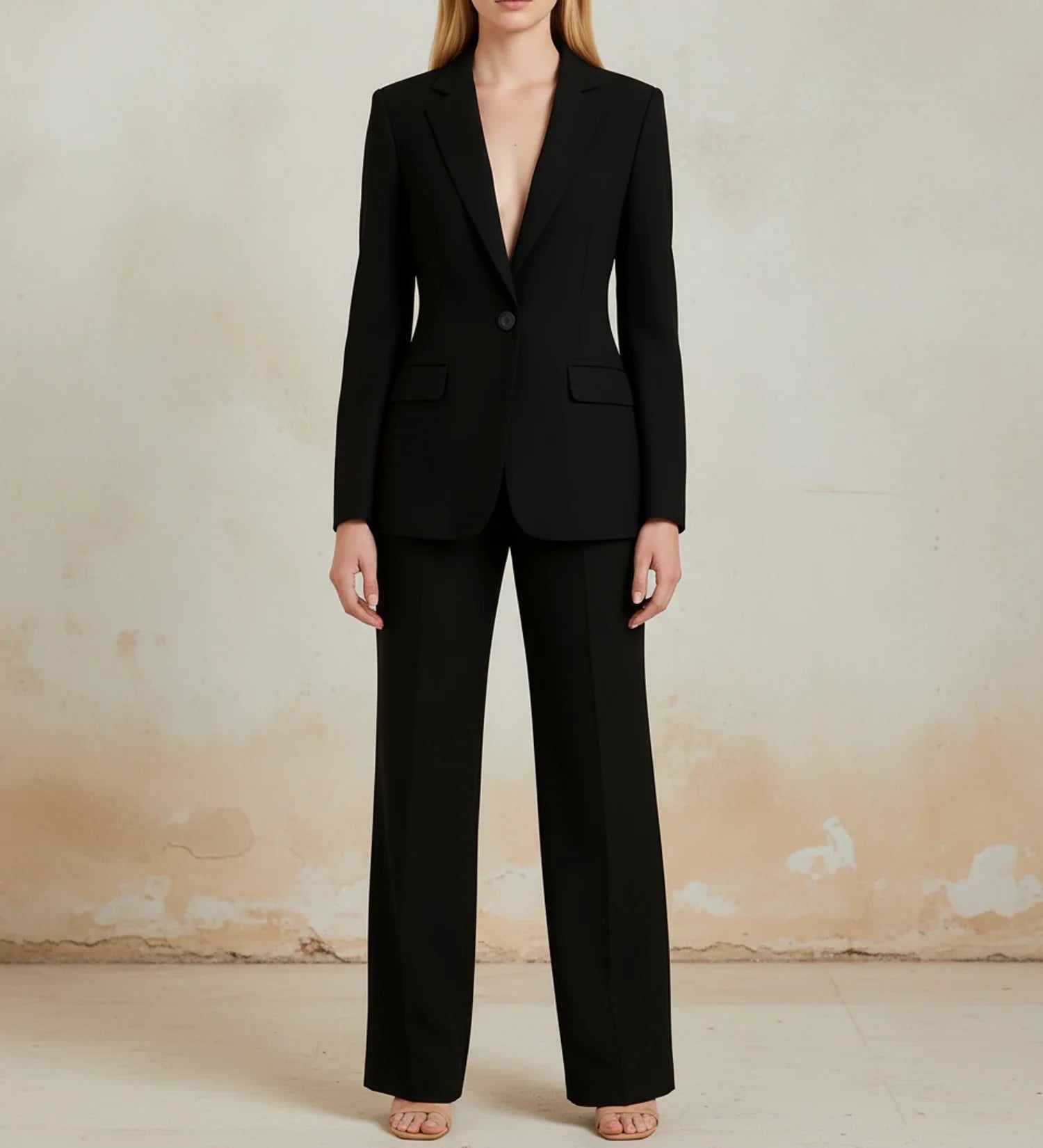 Tailored Wide-Leg Suit Set